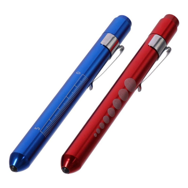 SHUATI Pupil Check Pen Light Red, Blue Professional White Light Medical Pen Light Lightweight LED Diagnostic Lamp Nurse Student Doctors(Red) - Image 3